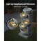 31.5" 5-Tier Rock Gray Outdoor Water Fountain with LED Lights Modern Bowl-Stacking Fiberglass